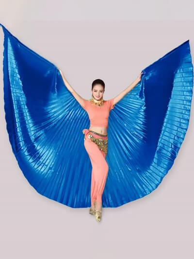 Фото: Плиссированные крылья для восточных танцев Isis на рост 150-175см, синие-2 Плиссированные крылья для восточных танцев Isis на рост 150-175см, синие-2